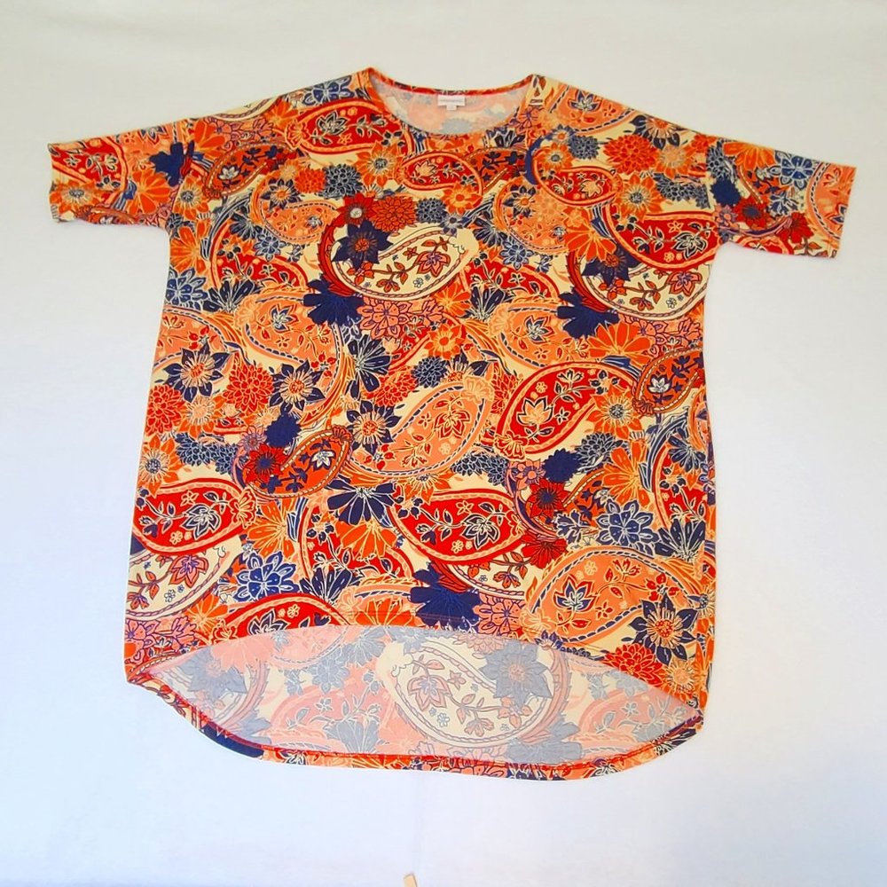 LuLaRoe High Low Tunic Top Floral Paisley Print Stretch Comfort Casual Wear